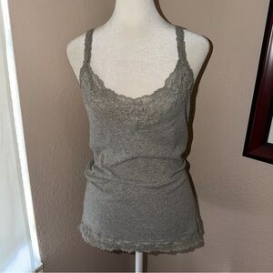 Vintage Y2K Abercrombie & Fitch 2000s Lace Trim Bow Cami Tank Top